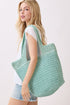Salt & Sun Mint Woven Straw Bucket Bag