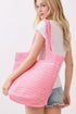Salt & Sun Hot Pink Woven Straw Bucket Bag