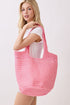 Salt & Sun Hot Pink Woven Straw Bucket Bag