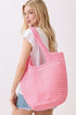 Salt & Sun Hot Pink Woven Straw Bucket Bag