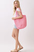 Salt & Sun Hot Pink Woven Straw Bucket Bag