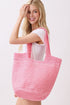 Salt & Sun Hot Pink Woven Straw Bucket Bag