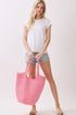 Salt & Sun Hot Pink Woven Straw Bucket Bag