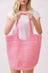 Salt & Sun Hot Pink Woven Straw Bucket Bag