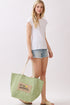 Hello Summer Patch Olive Canvas Cinch Tote