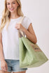 Hello Summer Patch Olive Canvas Cinch Tote