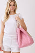 Love Yourself Patch Pink Canvas Cinch Tote