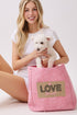 Love Yourself Patch Pink Canvas Cinch Tote