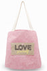 Love Yourself Patch Pink Canvas Cinch Tote