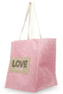 Love Yourself Patch Pink Canvas Cinch Tote
