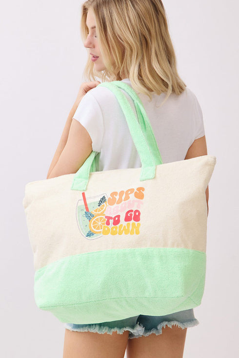 Sips About To Go Down Terry Tote