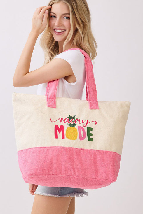 Vacay Mode Pineapple Terry Tote