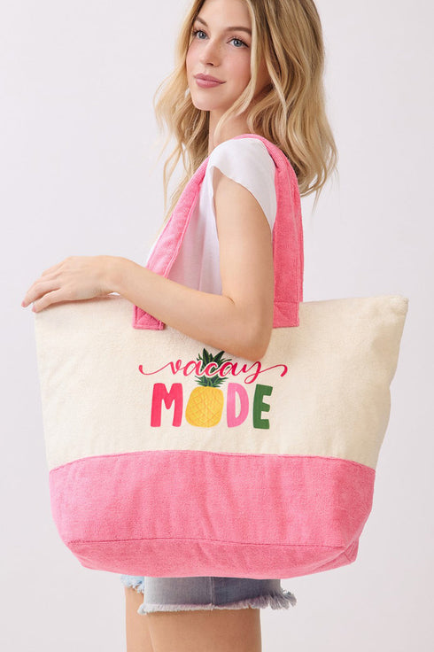 Vacay Mode Pineapple Terry Tote