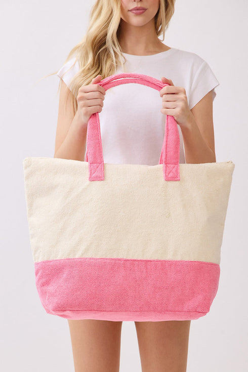 Hello Summer Hot Pink Terry Tote