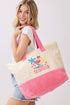 Hello Summer Hot Pink Terry Tote