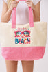 Life Is Better At The Beach Hot Pink Terry Tote