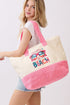 Life Is Better At The Beach Hot Pink Terry Tote