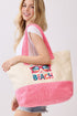 Life Is Better At The Beach Hot Pink Terry Tote