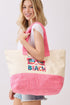 Life Is Better At The Beach Hot Pink Terry Tote