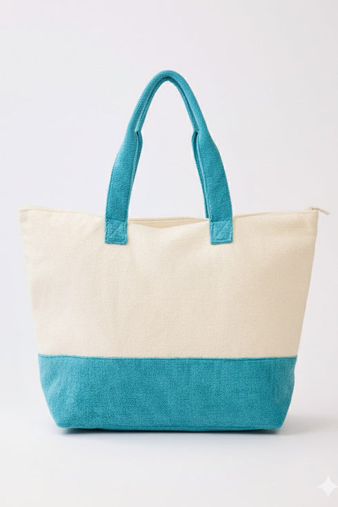 Life Is Better At The Beach Blue Terry Tote