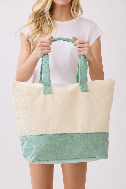 Beach Bum Mint Terry Tote
