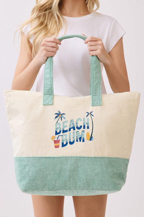 Beach Bum Mint Terry Tote
