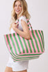 Shoreline Edit Pink and Green Striped Terry Tote