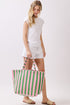 Shoreline Edit Pink and Green Striped Terry Tote