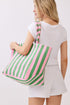 Shoreline Edit Pink and Green Striped Terry Tote