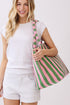 Shoreline Edit Pink and Green Striped Terry Tote