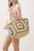 Vintage Beige Granny Square Tote