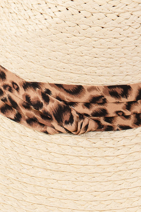 Tulum Adventure Leopard Band Beige Straw Hat
