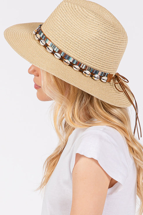 Cowrie Coast Beige Straw Hat