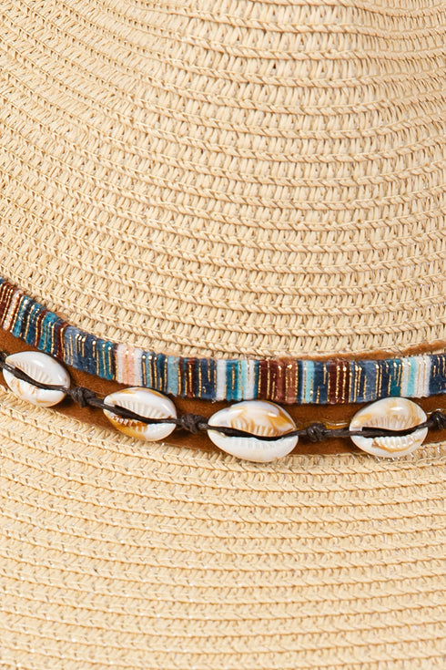 Cowrie Coast Beige Straw Hat
