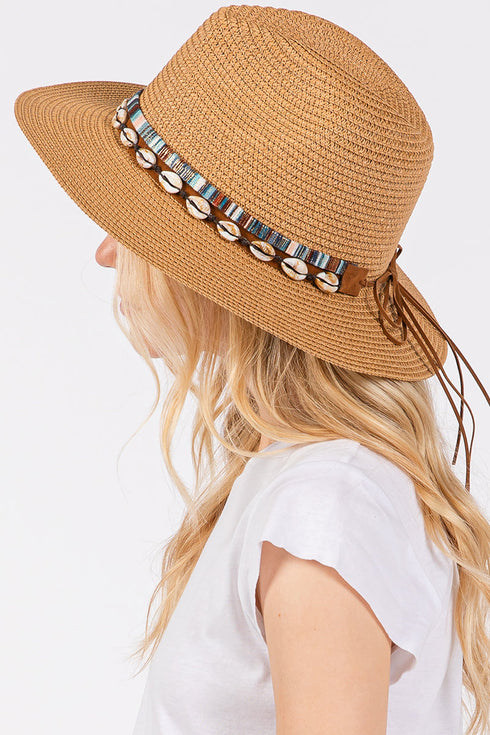 Cowrie Coast Taupe Straw Hat