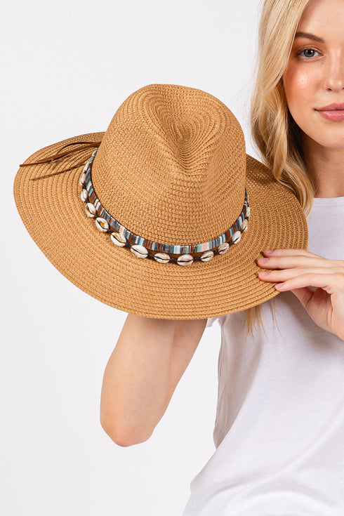 Cowrie Coast Taupe Straw Hat