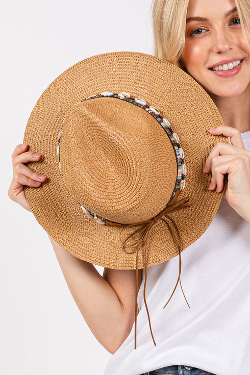 Cowrie Coast Taupe Straw Hat