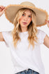 Sunchaser Beige Frayed Straw Floppy Hat