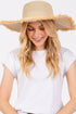 Sunchaser Beige Frayed Straw Floppy Hat