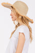 Sunchaser Beige Frayed Straw Floppy Hat