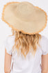 Sunchaser Beige Frayed Straw Floppy Hat