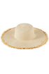 Sunchaser Beige Frayed Straw Floppy Hat