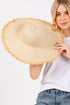 Sunchaser Beige Frayed Straw Floppy Hat