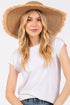 Sunchaser Taupe Frayed Straw Floppy Hat