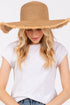 Sunchaser Taupe Frayed Straw Floppy Hat