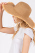 Sunchaser Taupe Frayed Straw Floppy Hat