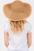 Sunchaser Taupe Frayed Straw Floppy Hat