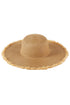 Sunchaser Taupe Frayed Straw Floppy Hat