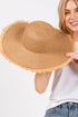 Sunchaser Taupe Frayed Straw Floppy Hat