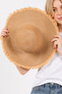 Sunchaser Taupe Frayed Straw Floppy Hat